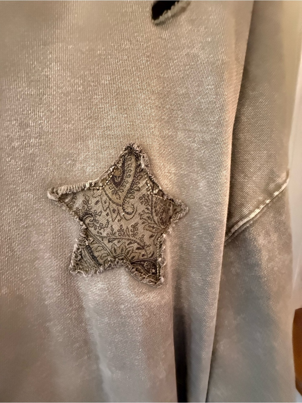 Relaxed Star Appliqué Women's oversized sweatshirt - army green - Picture 6 of 12